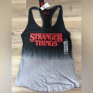 Stranger Things Black and Gray Racerback Tank Top